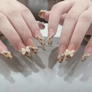 Design #17 Fashion Custom Design French Tips artificial fingernails Printing Medium Length Nail Tips