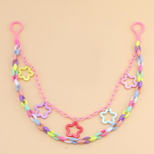 Cadena de cintura de acrílico colorida con forma de estrella para mujer, estilo punk, cadena corporal de moda con múltiples bucles, accesorio juvenil - Product Image 3