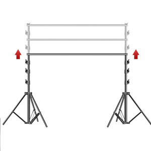 Support de fond réglable 2,6 m x 3 m / 8,5 pi x 9,8 pi, kit de système de supports de fond pour studio photo - Product Image 3