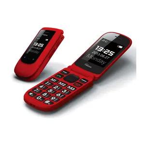 YINGTAI 2,4 Zoll Flip älteres Handy GSM Quad-Band Dual-SIM-Telefon FM SOS entsperrt Dual-Screen Senior Phone 2G mit Taste