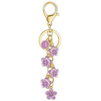 Gantungan Kunci Huruf Abjad 26 dari Paduan Seng, Motif Bunga Daisy dan Sakura, Lucu, Ringan, Trendi, Aksesoris Tas, Hadiah