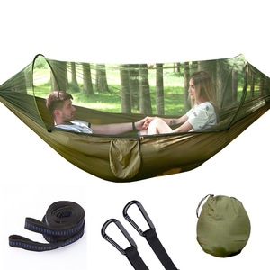 Hamac de camping avec <span class=keywords><strong>moustiquaire</strong></span>, tente à ouverture rapide, portable, en nylon léger, avec doubles sangles pour la randonnée en plein air, les voyages et le backpacking - Product Image 4