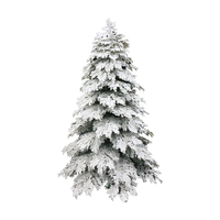 Maßgefertigter Großhandel Weihnachtsdekoration PET Kiefernnadel Kunststoff Künstlicher Schnee-Weihnachtsbaum 7f Mit Schneeflocken