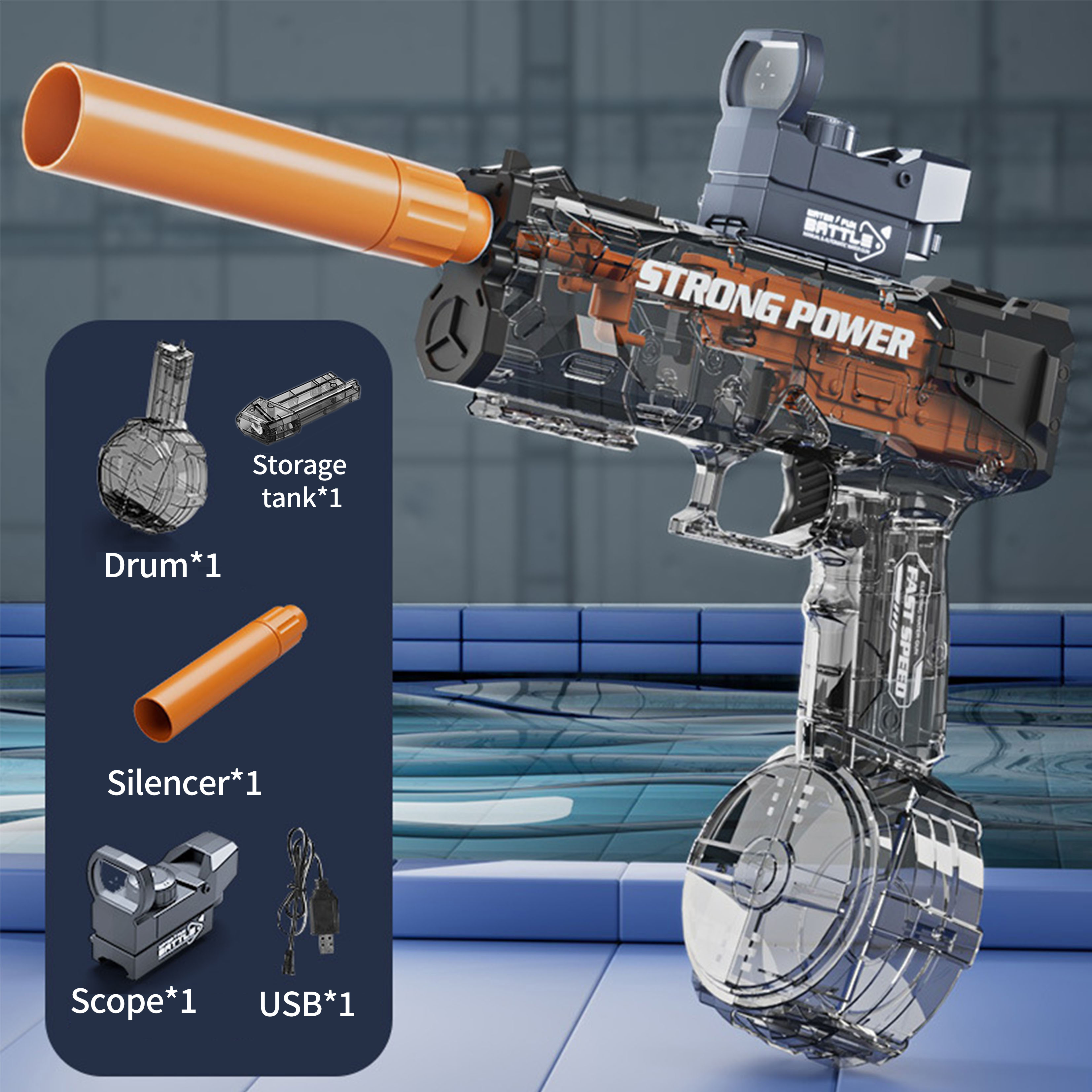 Pistola ad acqua Ice Burst-Grigia