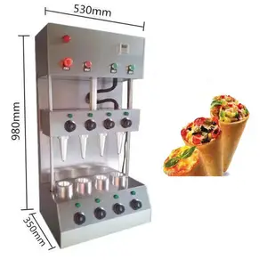 고품질 자동 파삭 파삭 한 설탕 웨이퍼 Kono 피자 콘 베이킹 오븐 장비 Cono 피자 기계 가격 만들기