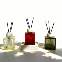 Bouteille diffuseur d'arômes en verre à rayures verticales, 200 ml, vide, colorée, pour ornement de salon - Vente en gros usine