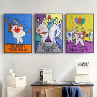 Affiche de dentiste de dessin animé mignonne pour la décoration de clinique dentaire, peinture sur toile amusante de dentiste fée, images d'art mural pour la décoration de la chambre d'enfant