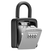Boîte de verrouillage à clés, boîte de rangement à clés à combinaison à 4 chiffres, boîte de verrouillage de sécurité murale portable avec code pour la maison, clés de rechange