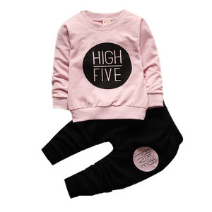 Vêtements pour bébé fille, sweat-shirt + pantalon de survêtement, sweat-shirt à imprimé lettres, ensemble de survêtement en coton 2 pièces, ensembles de vêtements pour filles - Product Image 1