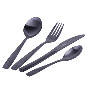 Set di posate MANHATTAN 4 pezzi in raso nero - Product Image 3