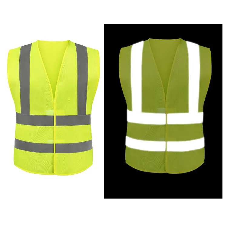 Reflector de seguridad de malla de poliéster Unisex, chaleco reflectante de 120g de alta visibilidad, para construcción, venta al por mayor de fábrica, Hi Vis