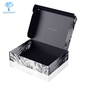 Hot Sell Mailer Box Tshirt Sock Clothing Manufacturer Black Paper Corrugated Cardboard Box - Product Image 4