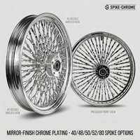 Velg Roda Motor Chrome 23 21 19 18 16 Inch, Alloy Aluminium untuk Upgrade Retrofit, Set Roda Depan Belakang Custom