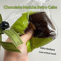 Jouet Squishy en Silicone Non Toxique en Forme de Gâteau au Chocolat, Jouet Anti-Stress à Rebond Lent ASMR pour Enfants et Adultes