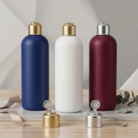 Bouteille en plastique ronde mate de 500 ml en HDPE de couleur personnalisée de luxe, vente en gros avec couvercle Dingdang pour emballage de soins de la peau haut de gamme