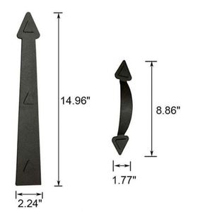 WEKIS Kit de quincaillerie décoratif magnétique en laiton noir antique pour portes de garage et de maison, avec faux charnières et poignées, pour l'extérieur et l'amélioration de l'esthétique extérieure - Product Image 2