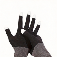 Une paire de gants de jeu à cinq doigts, argentés, compatibles avec les écrans tactiles, anti-transpiration et antidérapants