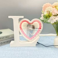 Miroirs magiques décoratifs modernes 2 en 1 personnalisés pour la sublimation, lampe LED, cadre photo pour la Saint-Valentin