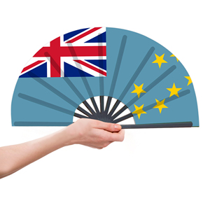 Abanicos Plegables de Plástico con la Bandera de Tuvalu al por Mayor, Abanico de Mano para Carnaval, Boda, Festival, Fiesta, Agencia de Viajes - Product Image 2