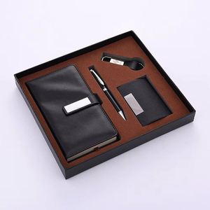 Ensemble cadeau d'affaires haut de gamme avec porte-clés, stylo de signature et porte-cartes, ensemble cadeau en cuir PU pour salon professionnel - Product Image 1