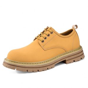 Botas de Hombre para Caminar, Otoño, Nuevas, de Cuero, Casuales, para Exteriores, Cómodas, Impermeables, con Suela Gruesa - Product Image 1