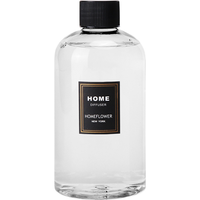 Diffuseur d'huiles essentielles en verre givré noir de 260 ml, personnalisé, de luxe, simple, rond, avec bâtonnets diffuseurs, OEM, pour usage domestique