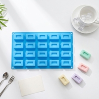 Moule en silicone bleu carré écologique jetable, compatible micro-ondes et congélateur, pour glace et gâteaux