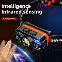 Lampe frontale multifonctionnelle rechargeable à 5 modes, LED haute luminosité pour le camping en plein air, lumières COB à induction portables, étanche IP54