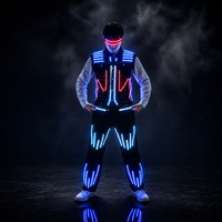 Costume de danse en polyester fluorescent LED pour performance lumineuse
