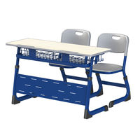 Meubles scolaires en bois personnalisables, bureau et chaise scolaires doubles, ensembles scolaires pour étudiants et universités