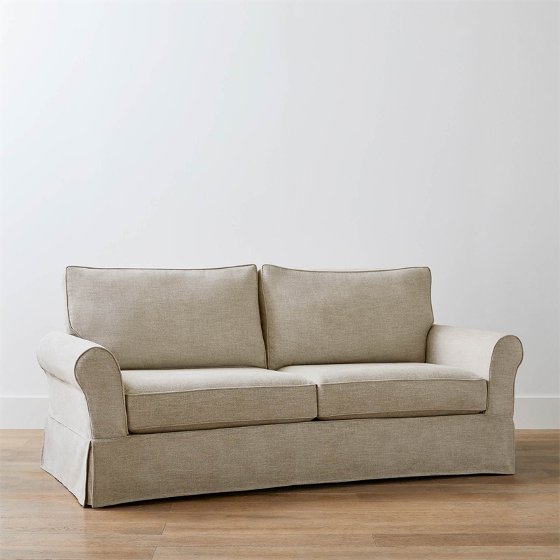 Popular Couch Living Room Sofas Comfort Roll Arm Slipcovered Sofa Home Furniture Living Room Sofa