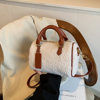Sac à main vintage en laine d'agneau pour femme, nouvelle collection automne, décontracté, polyvalent, haut de gamme, fermeture éclair