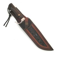 Couteau de survie en plein air, couteau de pêche, outil de chasse droit avec manche en bois