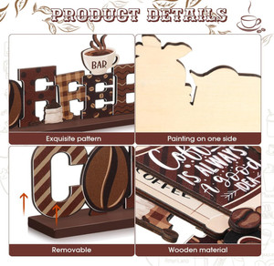 Farmhouse <strong>Art</strong> <strong>Deco</strong> Wood Tiered Tray Coffee <strong>Bar</strong> Decor Sign for Home or Wedding Elegant Wood Accessories for Your Coffee <strong>Bar</strong> - Product Image 3
