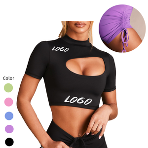 Conjuntos de Yoga <span class=keywords><strong>para</strong></span> mujer, ropa deportiva <span class=keywords><strong>para</strong></span> Fitness, <span class=keywords><strong>Camiseta</strong></span> corta, Pantalones de entrenamiento, gimnasio, correr, mallas deportivas - Product Image 1