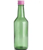 Garrafa de vidro de refrigerante de pescoço, amostra grátis, 28mm, garrafa de vidro para suco, 360ml, verde, coreano