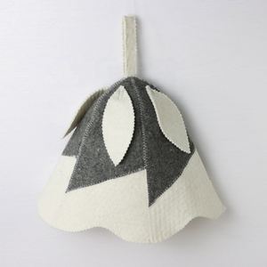 Gorro de Sauna de lana al por mayor de fábrica con gorro de moda de Color blanco y gris para Sauna - Product Image 6