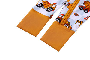 Custom Fold Over Cuff Sleeper Bamboo Viscose Baby Pajamas Newborn <strong>Kids</strong> Long Sleeve Double Zipper Bamboo Baby Romper - Product Image 4