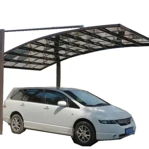 单车棚汽车端口停车铝金属实心车库，聚碳酸酯屋顶铝框架悬臂车棚