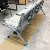 FLYA Nouveau Design Chaise d'Attente 3 Places en Mousse PU pour Hôpital, Aéroport, Gare, Bureau, Réception - Siège d'Aéroport
