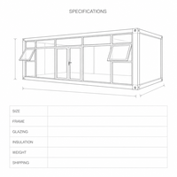 Vente en gros de maisons mobiles préfabriquées, conteneurs modulaires à façade en verre trempé, service d'installation clé en main complet