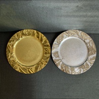 13 "3 Couleurs Ronde Plastiques Électrolytiques Fruits Plat Bol Plateau Décoratif Chargeur Assiettes Motif Plaque Décoration De Mariage