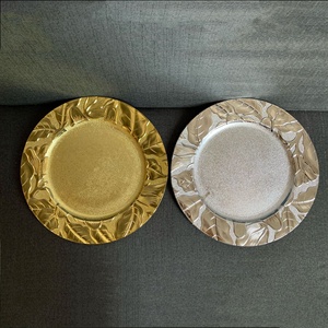 13 "3 Couleurs Ronde Plastiques Électrolytiques Fruits <span class=keywords><strong>Plat</strong></span> Bol Plateau Décoratif Chargeur Assiettes Motif Plaque Décoration De Mariage - Product Image 5