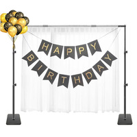 Support de toile de fond 2,1 x 3,3 m réglable, kit de photographie avec tuyaux et drapés pour fêtes, mariages, studios vidéo, anniversaires
