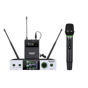 Microphone sans fil double XLR de haute qualité, avec boîtier métallique, 2 antennes, portée de 100 m, pour conférences et performances - Product Image 2