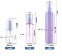 Flacon pulvérisateur à brouillard fin en forme de capsule Offre Spéciale 30ml Bouteille d'emballage en plastique PET transparente personnalisée 50ml 100ml