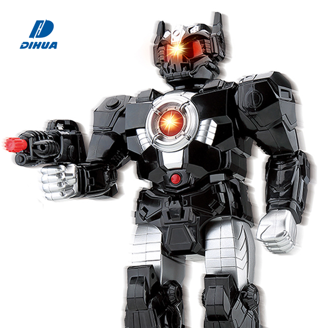 38CM B/O Super Robot with Light and Sound, Kids Battery Operated Robot Toys Motorized Walking Robot Toy with Try-Me Function