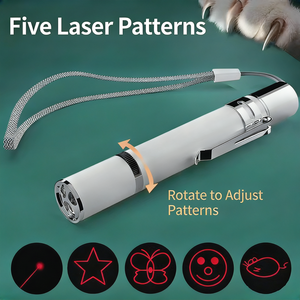 Pointeur infrarouge en métal simple, rechargeable par USB, pour chat, avec lumière blanche interactive et 5 types d'icônes - Product Image 4