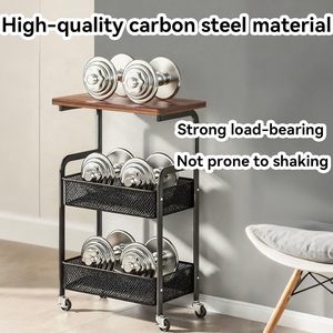 3-Tier Rolling <b>Cart</b> with Table Top Metal <b>Storage</b> <b>Cart</b> Utility Organizer with Wooden Tray Lockable Casters for Living Room Office - Product Image 3