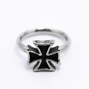 yunnique Fashion <b>Rings</b> <b>Cross</b> Shape 316 Stainless Steel Retro Design For Women Gift Jewelry - Product Image 1